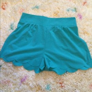 J&M Scalloped Green Shorts
